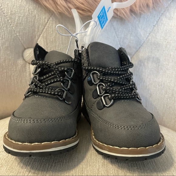 NWT Toddler Boys Lace Up Hi Top Boots - Grey- Size 4 - The Children’s Place - Picture 4 of 5